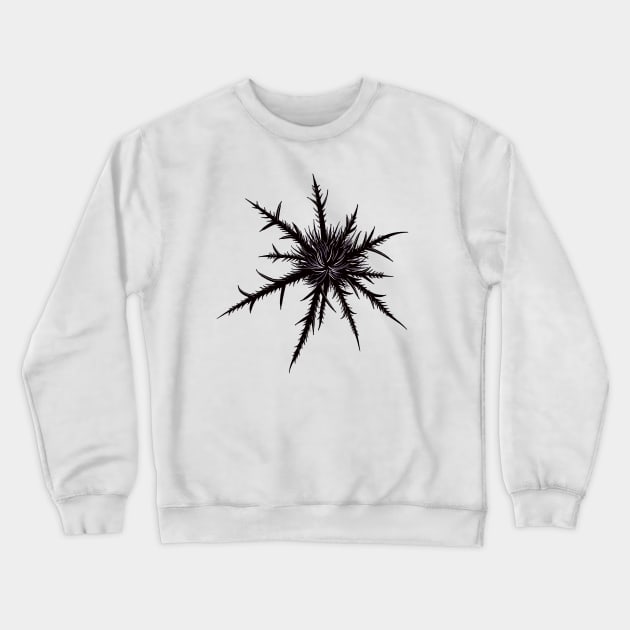 Dry Thistle With Sharp Thorns Gothic Botanical Art Crewneck Sweatshirt by Boriana Giormova